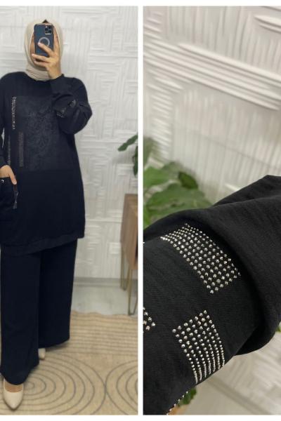 Işıl Tesettür Tunik Takım Siyah