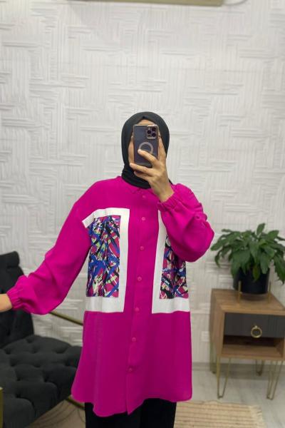 Karnaval Tesettür Gömlek Pembe
