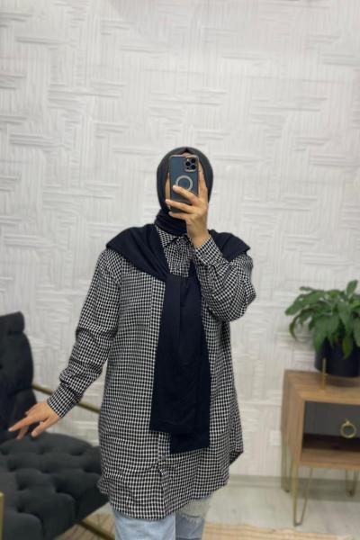 Kaşkol Tesettür Gömlek Siyah