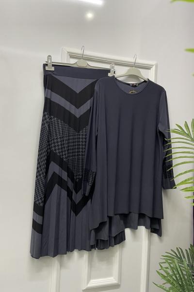 Kazayağı Desen Takım Gri