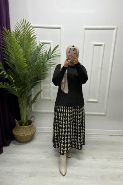 Kazayağı Merserize Takım Siyah