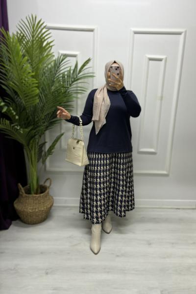 Kazayağı Merserize Takım Lacivert