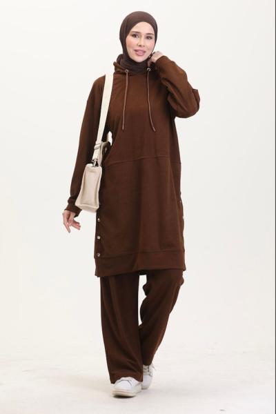 Kışlık Eşofman Takımı Kahverengi