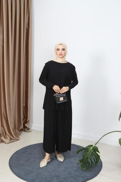 Kruvaze Model Sandy Takım Siyah