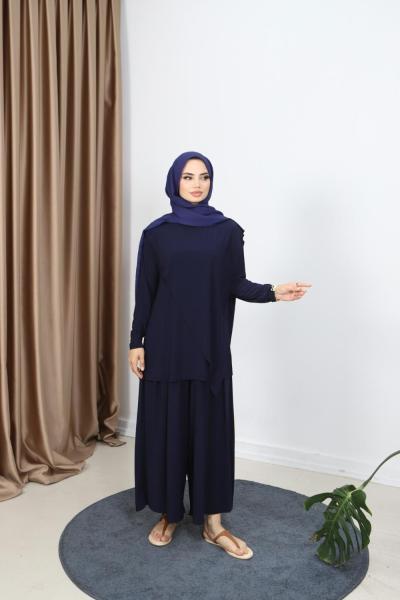Kruvaze Model Sandy Takım Lacivert