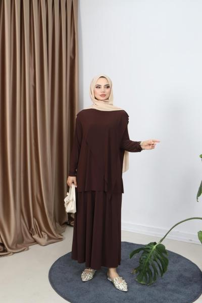 Kruvaze Model Sandy Takım Acı Kahve