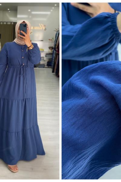 Lale Tesettür Elbise  Lacivert