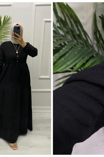 Lale Tesettür Elbise  Siyah