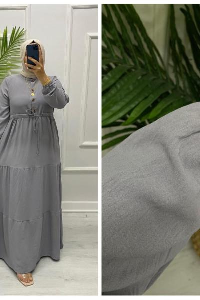 Lale Tesettür Elbise  Gri