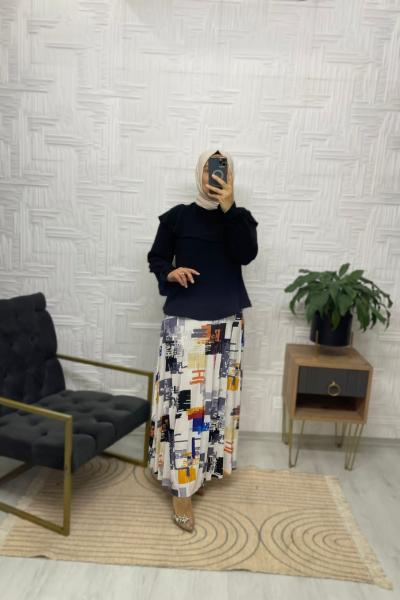 Lalin Tesettür Etekli Takım  Siyah