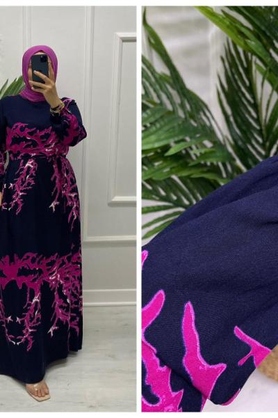 Lav Tesettür Elbise  Lacivert