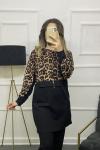 Leopar Desen Rahat Model Takım Siyah Kahverengi