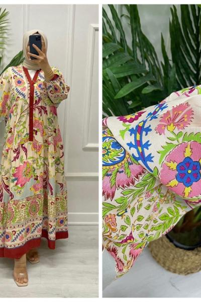 Maldiv Tesettür Elbise  Bordo