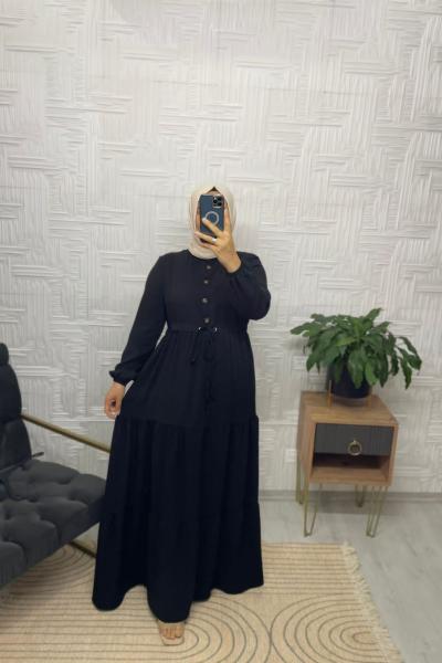 Melisa Tesettür Elbise  Siyah