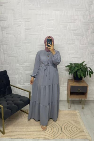 Melisa Tesettür Elbise Gri