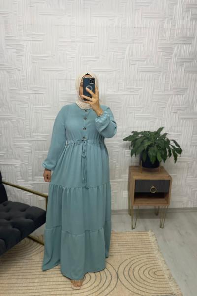 Melisa Tesettür Elbise Su Yeşili