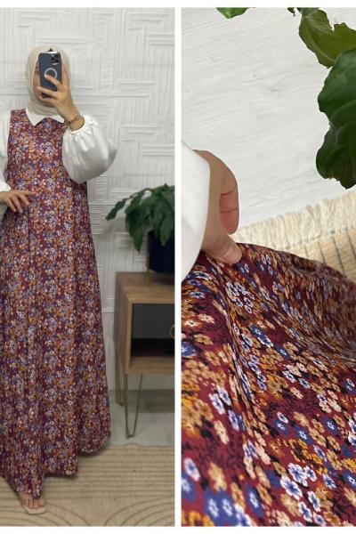 Nadide Tesettür Elbise  Kırmızı