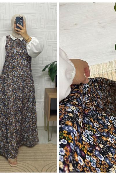 Nadide Tesettür Elbise  Lacivert