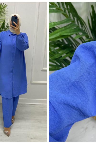 Nagiş Tesettür Takım Mavi
