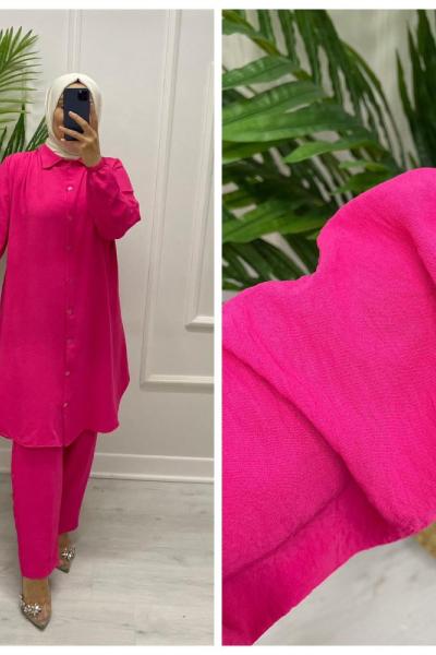 Nagiş Tesettür Takım Fuşya