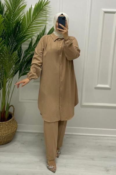 Nagiş Tesettür Takım Sütlü Kahve