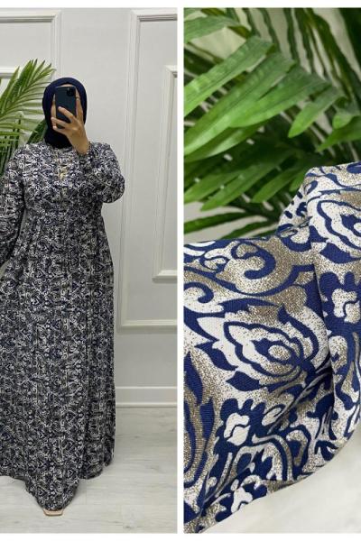 Naz Tesettür Elbise  Lacivert
