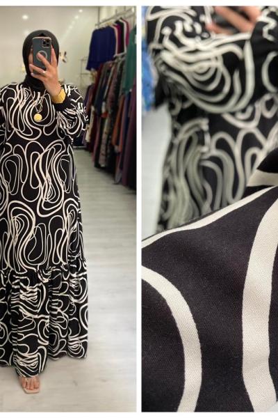 Necla Tesettür Elbise  Siyah