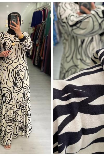 Necla Tesettür Elbise  Beyaz