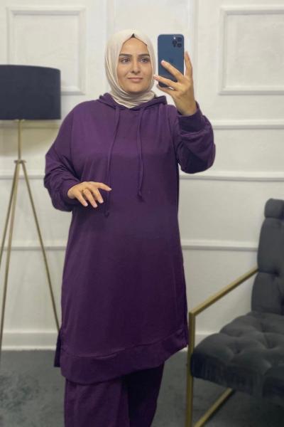 Öykü Tesettür Takım Mor