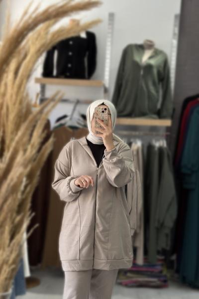 Oysho Kapüşonlu Takım Bej