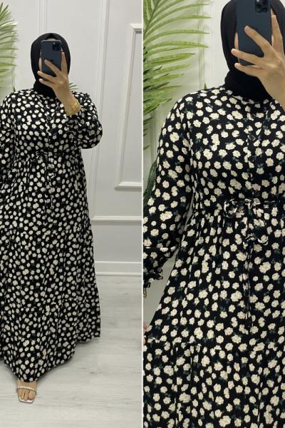 Hanımeli Viskon Elbise Krem