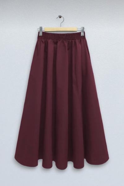 Poplin Etek Bordo