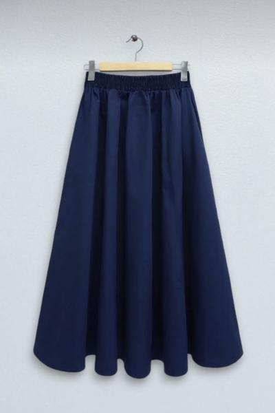 Poplin Etek Lacivert