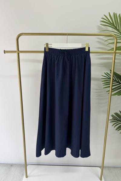 Poplin Etek Açık Lacivert