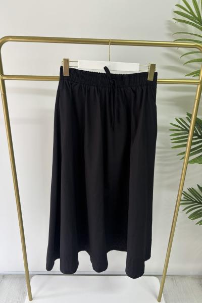Poplin Etek Siyah Taş