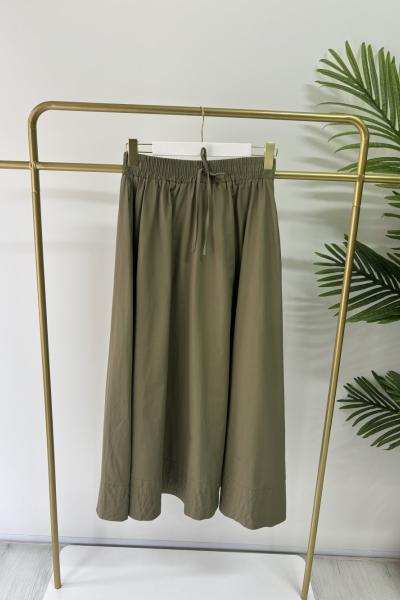 Poplin Etek Nefti Yeşili