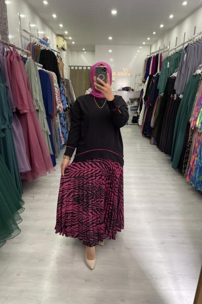 Puane Ayrobin Krep Takım Pembe