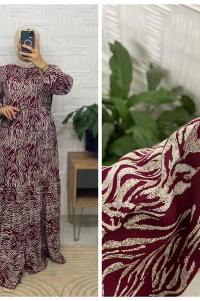 Rana Tesettür Elbise  Bordo