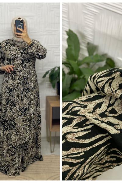 Rana Tesettür Elbise  Yeşil