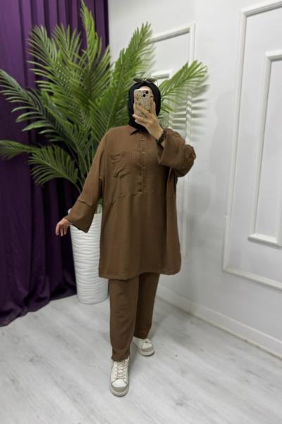 Salaş Ayrobin Takım Kahverengi