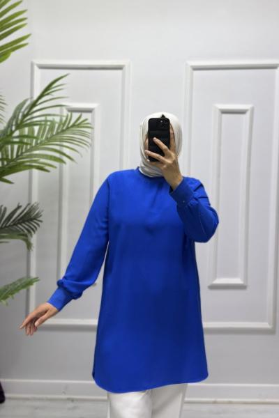 Şival Tesettür Tunik Saks Mavisi