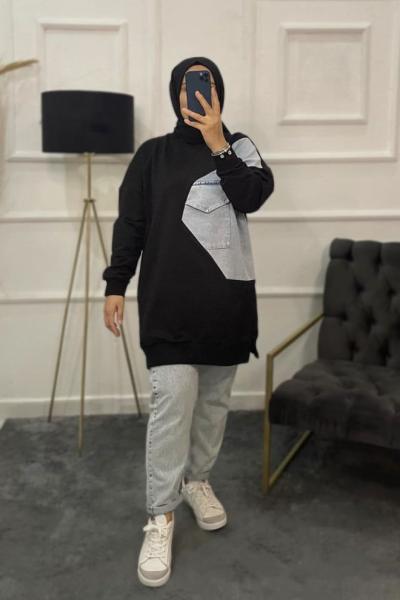 Siyah Tesettür Tunik Siyah