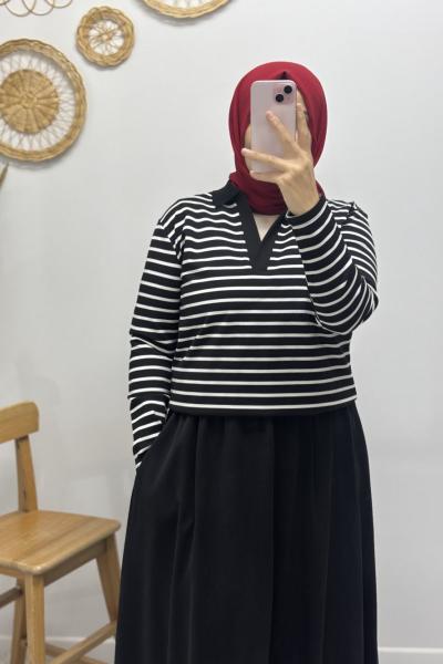 Spor Sweat Siyah Beyaz