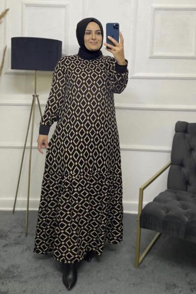 Sultan Su Tesettür Elbise  Siyah