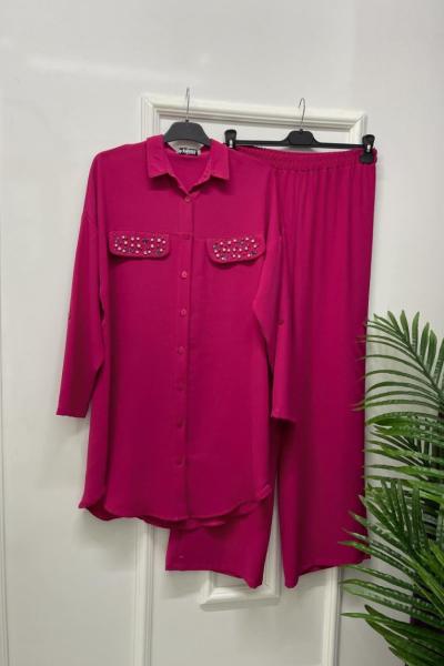 Taşlı Takım Pembe