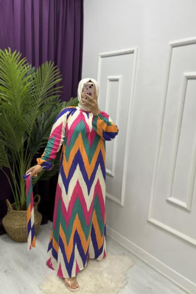 Temmuz Elbise Ekru Pembe