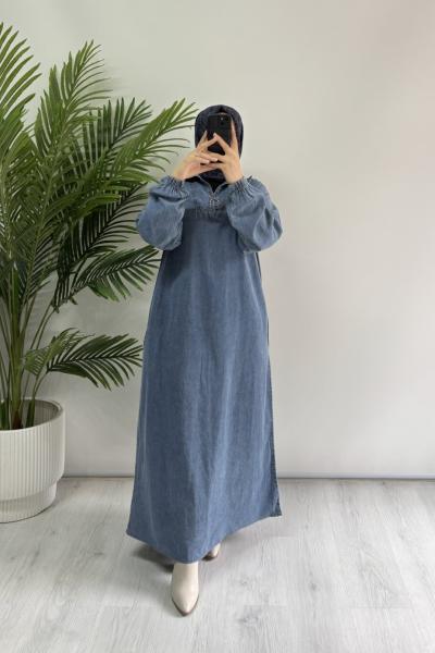Tensel Kot Elbise Gök Mavi