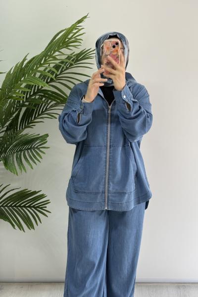 Tensel Takım Gök Mavi