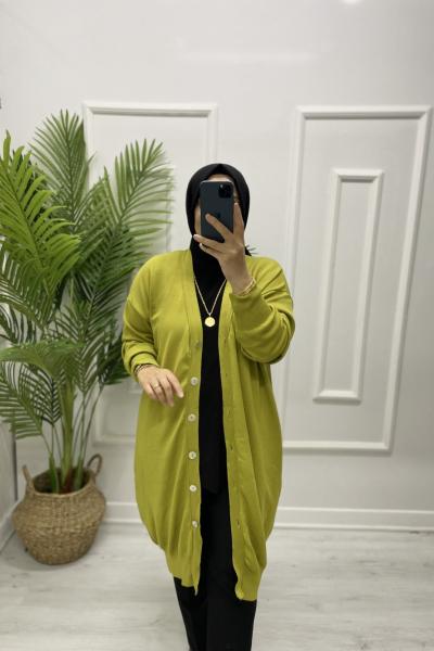 Triko Hırka Yağ Yeşili