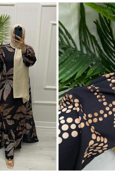 Yıldız Tesettür Elbise  Siyah